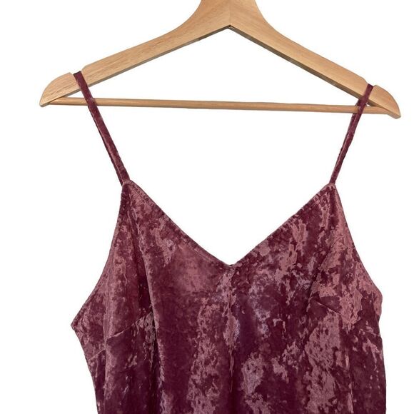Lucky Brand Pink Crushed Velvet Slip Party Midi Dress Size Large - Picture 5 of 16